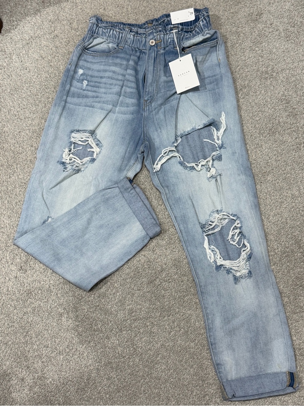 KanCan Light Blue Distressed Boyfriend Jeans